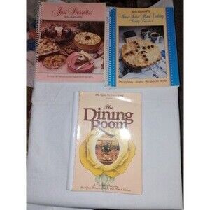 Beta Sigma Phi Spiral-bound Cookbooks Set of 3 Just Desserts Dining Home Sweet